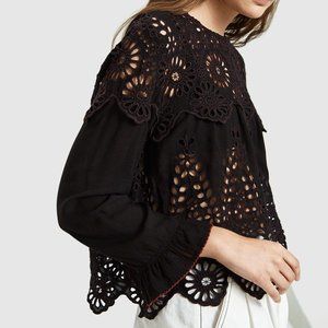 Need Supply Ganni Emile Lace Cutout Blouse 38 EU